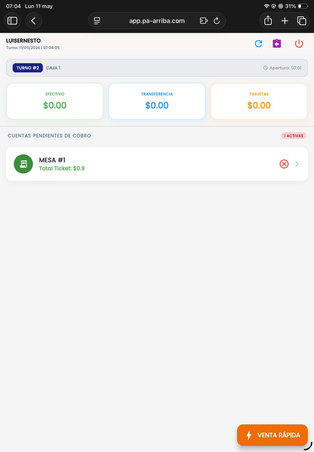 Módulo de caja en Oxígeno App — control de turno y cuentas pendientes de cobro